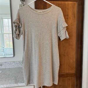Heather grey/gray ruffle sweatshirt dress size small
